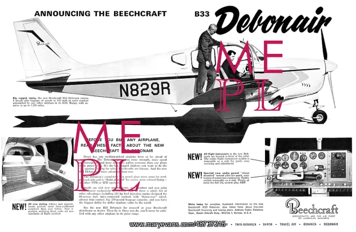 : Beechcraft Debonair N829R : Beechcraft Debonair N829R