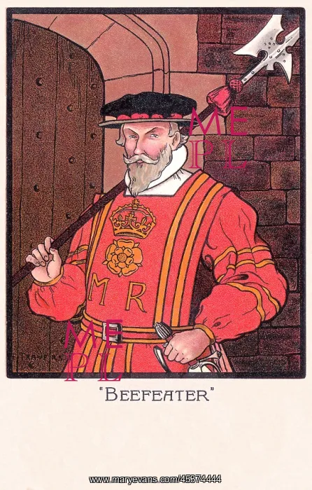 : Beefeater. A painting of a Yeoman Warder of Her Majesty's Royal Palace : Beefeater. A painting of a Yeoman Warder of Her Majesty's Royal Palace