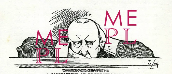 : Beerbohm Tree, cartoon of actor watching rehearsal : Beerbohm Tree, cartoon of actor watching rehearsal