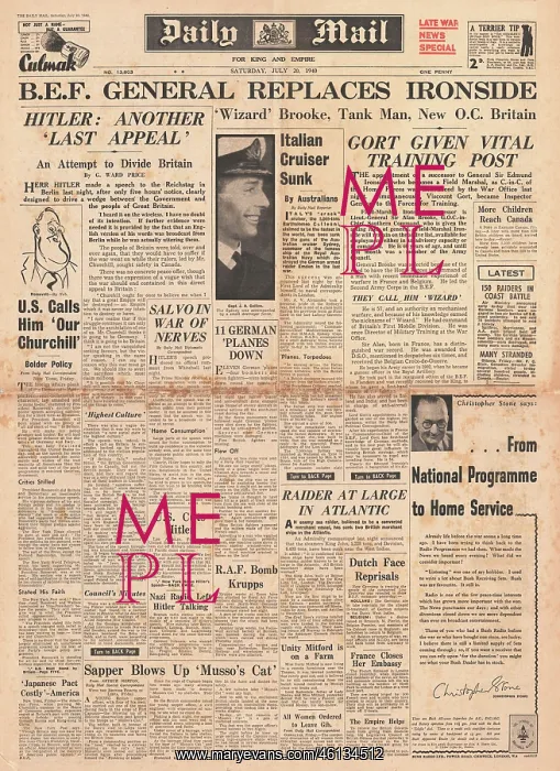 : BEF General Ironside Replaced by General Alan Brooke : BEF General Ironside Replaced by General Alan Brooke