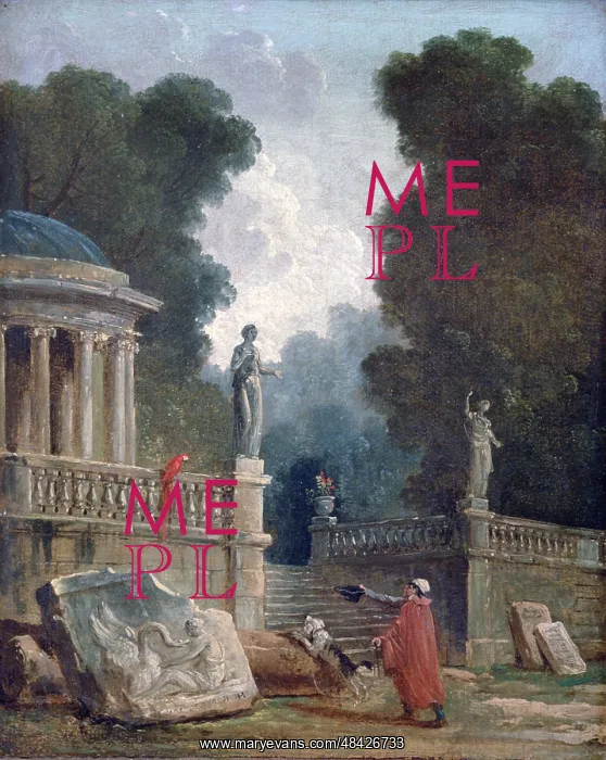 : The Beggar and the Parrot Artist: Hubert Robert : The Beggar and the Parrot Artist: Hubert Robert