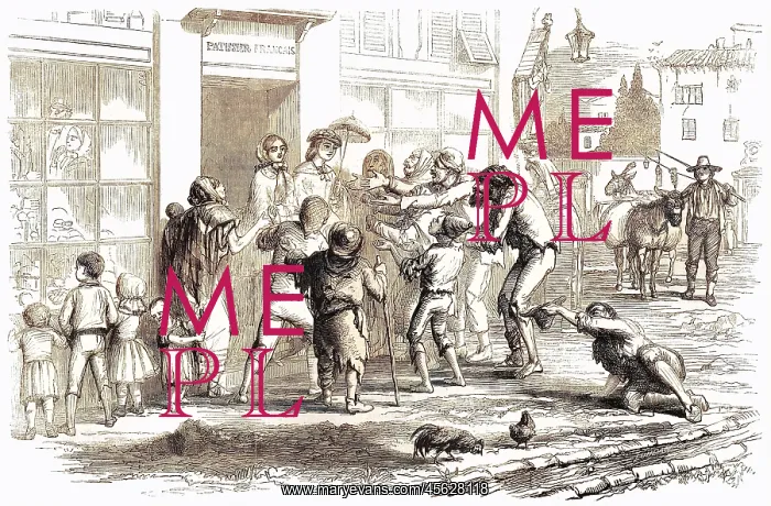 : BEGGARS IN ITALY 1859 : BEGGARS IN ITALY 1859