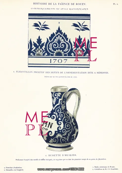 : Beginnings of the festoon style, Rouen, early 18th century : Beginnings of the festoon style, Rouen, early 18th century