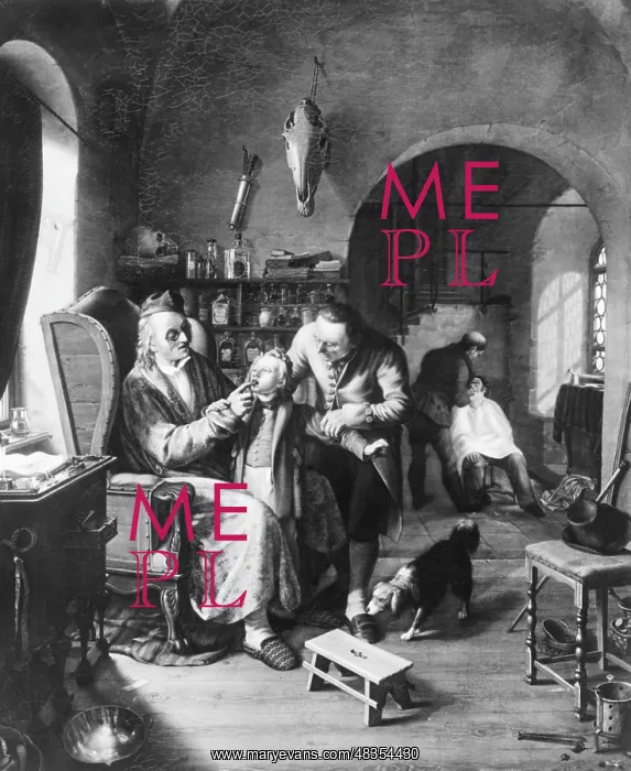: Beim Bader - At the barber surgeon, 1848 : Beim Bader - At the barber surgeon, 1848