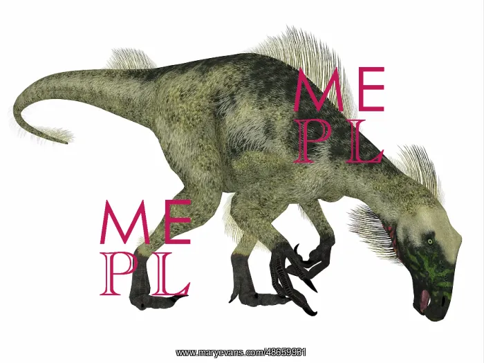 : Beipiaosaurus dinosaur, side profile : Beipiaosaurus dinosaur, side profile