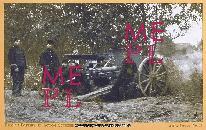 : Belgian Artillery Battery in action - WWI : Belgian Artillery Battery in action - WWI
