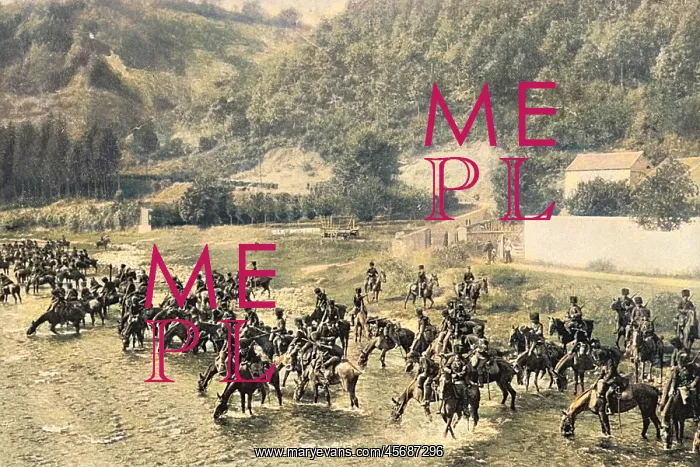  : Belgian cavalry watering their horses