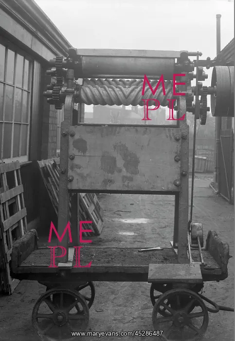 : Belgian machine at Battersby's hatworks : Belgian machine at Battersby's hatworks