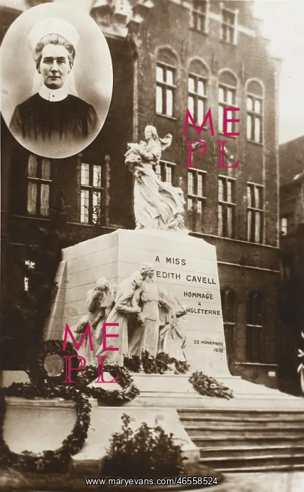: Belgian Monument to honour Edith Cavell, Brussels : Belgian Monument to honour Edith Cavell, Brussels