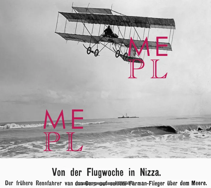 : Belgian pilot Charles van den Born in a flying machine b : Belgian pilot Charles van den Born in a flying machine b