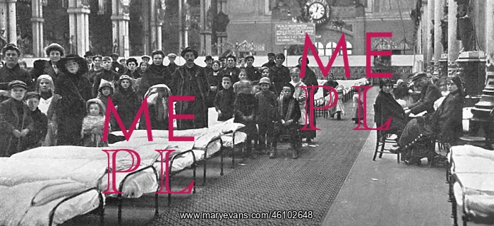 : Belgian refugees accommodated at Alexandra Palace, WW1 : Belgian refugees accommodated at Alexandra Palace, WW1