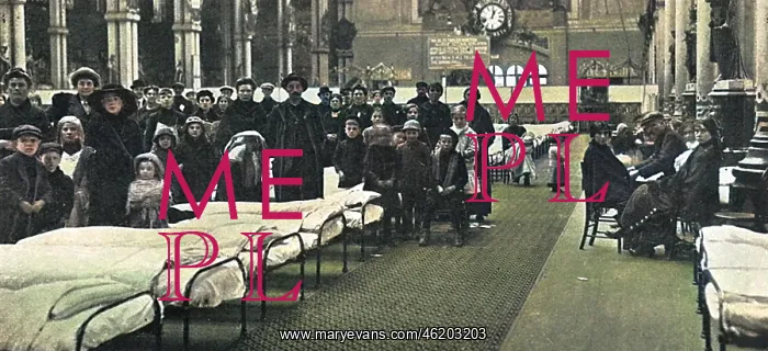 : Belgian refugees accommodated at Alexandra Palace, WW1 : Belgian refugees accommodated at Alexandra Palace, WW1