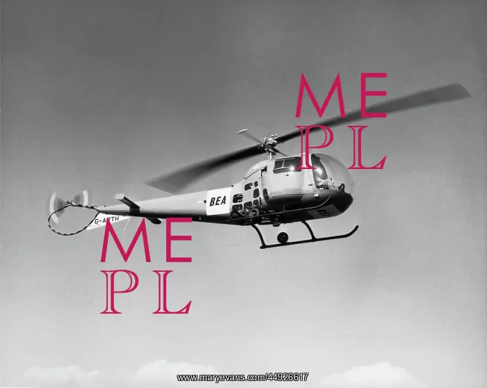  : Bell 47J. Bea Helicopters British European Airways Bell 47J Flying
