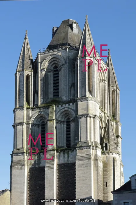 : Bell tower, Abbaye Saint-Aubin, Angers, Maine-et-Loire : Bell tower, Abbaye Saint-Aubin, Angers, Maine-et-Loire