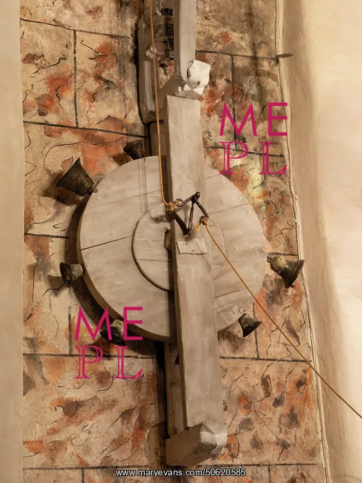 : Bell wheel, Eglise Saint-Andre, Evol, Pyrenees-Orientales : Bell wheel, Eglise Saint-Andre, Evol, Pyrenees-Orientales