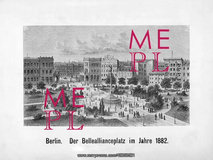: Belle Alliance Square in Berlin, 1882 : Belle Alliance Square in Berlin, 1882