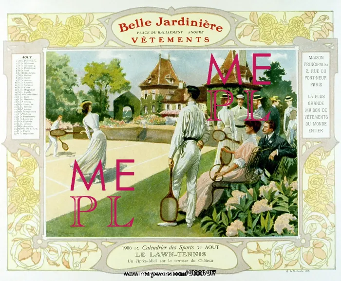 : Belle Jardiniere calendar page for August : Belle Jardiniere calendar page for August