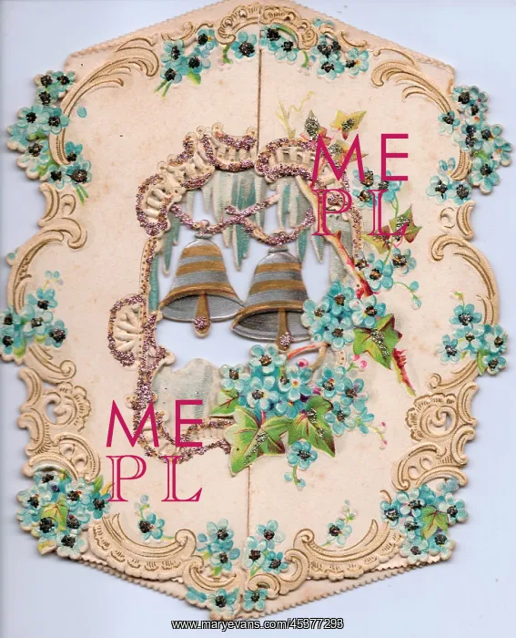  : Bells and flowers on a Christmas card