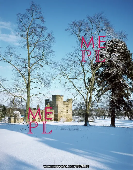 : Belsay Castle in snow : Belsay Castle in snow