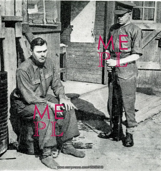 : Belsen camp commander under British guard, WW2 : Belsen camp commander under British guard, WW2