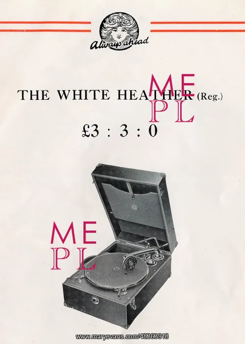 : Beltona White Heather Portable Gramophone : Beltona White Heather Portable Gramophone