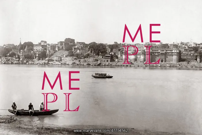 : Benares (Varanasi), across the Ganges, India, c.1880's : Benares (Varanasi), across the Ganges, India, c.1880's
