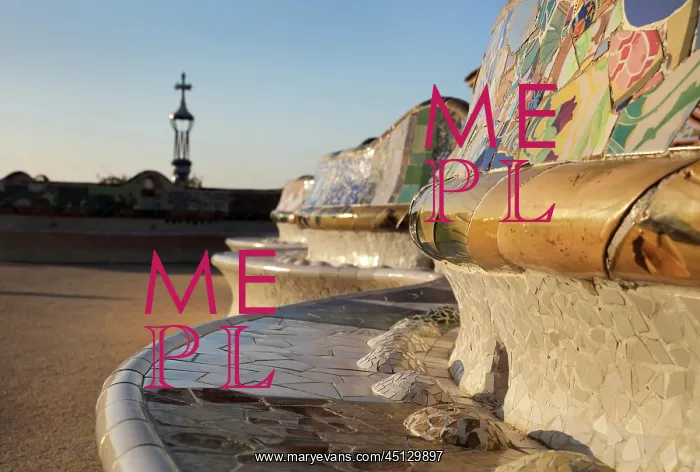 : Bench, Terrace, Park Guell, Barcelona, Catalonia, Spain : Bench, Terrace, Park Guell, Barcelona, Catalonia, Spain