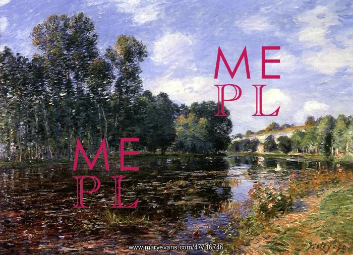 : Bend in the River Loing: Summer, by Alfred Sisley : Bend in the River Loing: Summer, by Alfred Sisley