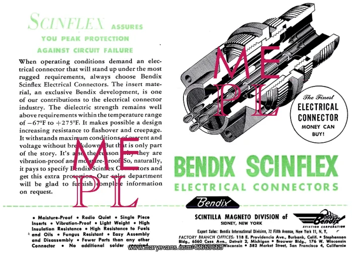 : Bendix Scintilla Electrical Components : Bendix Scintilla Electrical Components