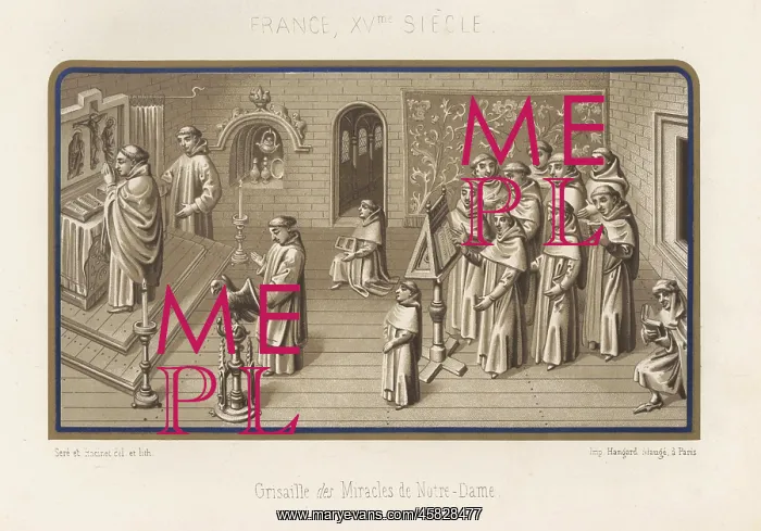: Benedictine monks celebrating mass, 12th and 13th century : Benedictine monks celebrating mass, 12th and 13th century