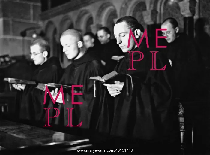 : Benedictine monks at mass, 1931 : Benedictine monks at mass, 1931