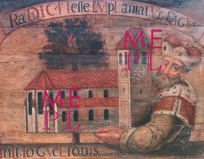 : Benefactor Image with the Rottenbuch monstery church : Benefactor Image with the Rottenbuch monstery church