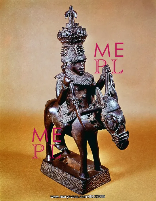  : Benin bronze of horse and rider