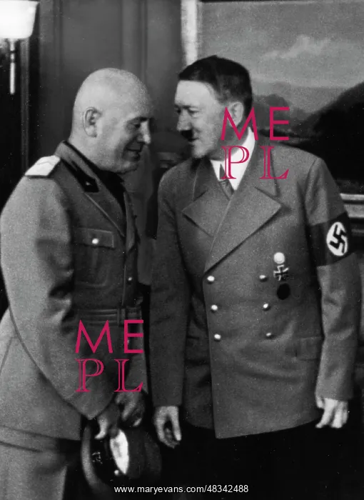 : Benito Mussolini and Adolf Hitler during the : Benito Mussolini and Adolf Hitler during the