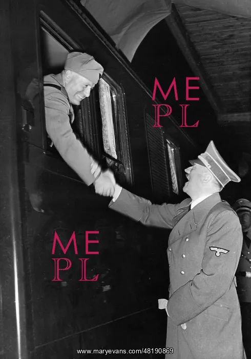 : Benito Mussolini and Adolf Hitler at the central station in : Benito Mussolini and Adolf Hitler at the central station in