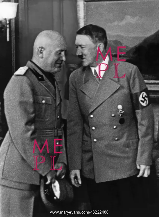 : Benito Mussolini with Adolf Hitler in Munich, 1938 : Benito Mussolini with Adolf Hitler in Munich, 1938