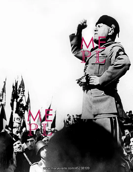 : BENITO MUSSOLINI, speaking at the inauguration ? : BENITO MUSSOLINI, speaking at the inauguration ?