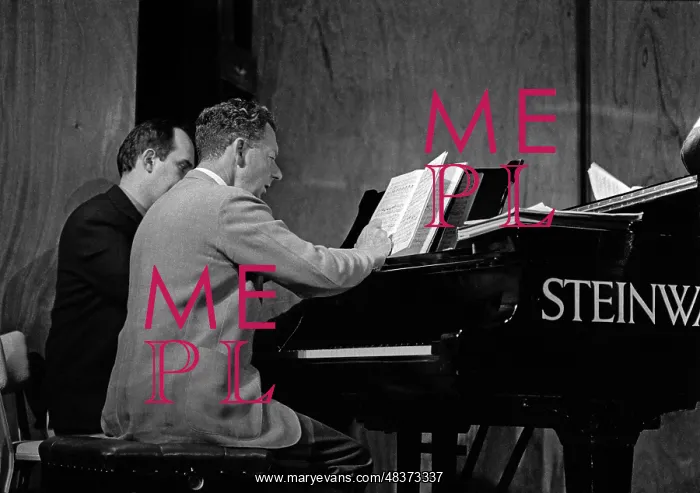: Benjamin Britten working on his score : Benjamin Britten working on his score