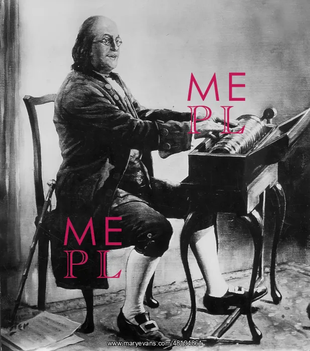 : Benjamin Franklin with a glass harmonica : Benjamin Franklin with a glass harmonica