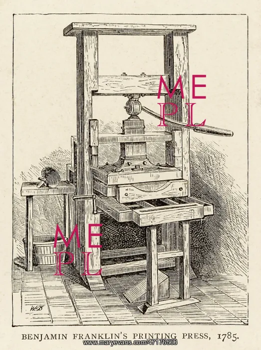  : Benjamin Franklin's printing press