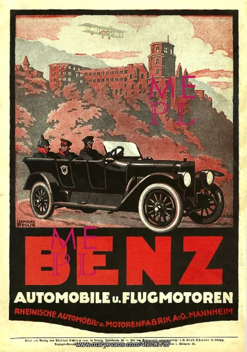: Benz car engine advert : Benz car engine advert