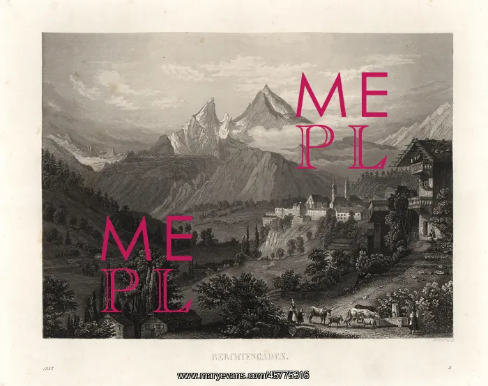 : Berchtesgaden alpine resort in 1857 : Berchtesgaden alpine resort in 1857