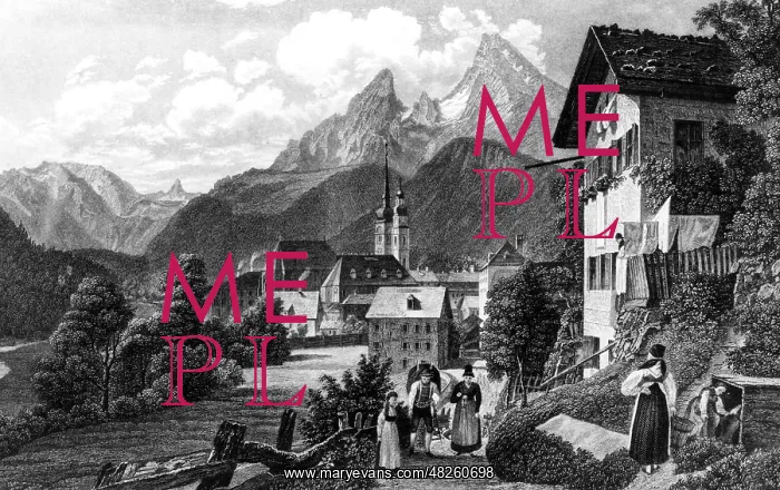 : Berchtesgaden and Watzmann, around 1840 : Berchtesgaden and Watzmann, around 1840