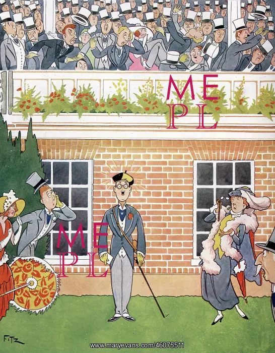 : The Beret Arrives at Ascot by Fitz : The Beret Arrives at Ascot by Fitz