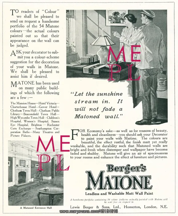 : Berger's Matone Advertisement : Berger's Matone Advertisement