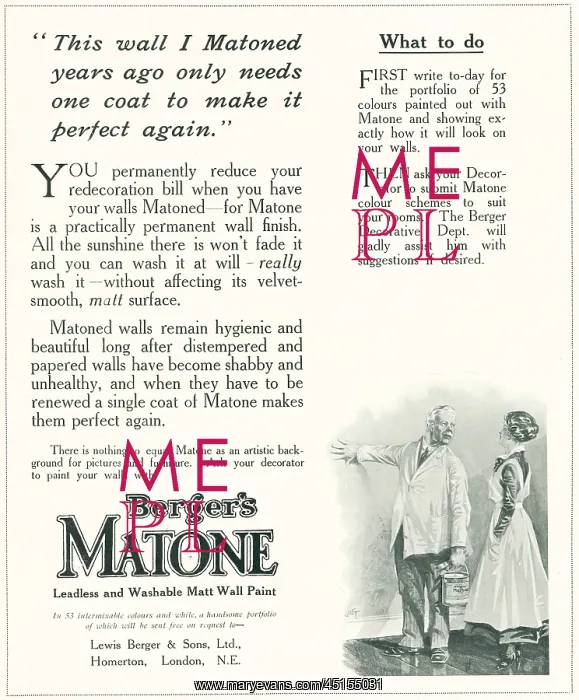: Berger's Matone Advertisement : Berger's Matone Advertisement