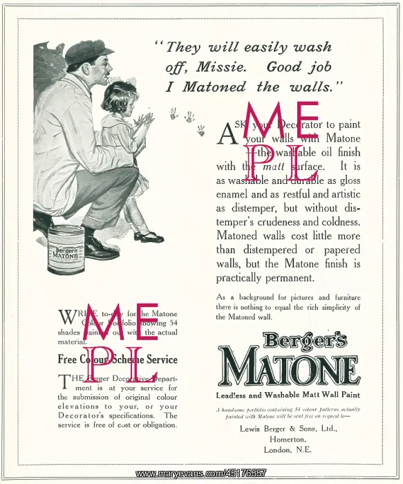  : Berger's Matone Advertisement