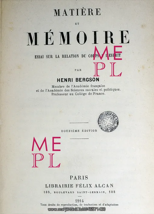 : BERGSON, Henri Louis (1859-1941). French philosopher : BERGSON, Henri Louis (1859-1941). French philosopher