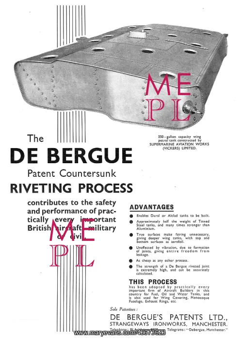 : The De Bergue Patent Countersunk Riveting Process : The De Bergue Patent Countersunk Riveting Process