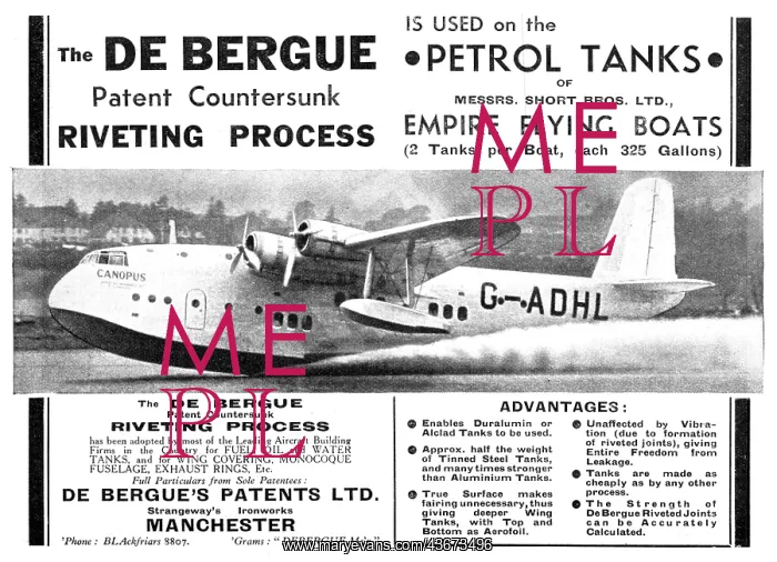 : De Bergue's Patents - Patent Countersunk Riveting Process : De Bergue's Patents - Patent Countersunk Riveting Process